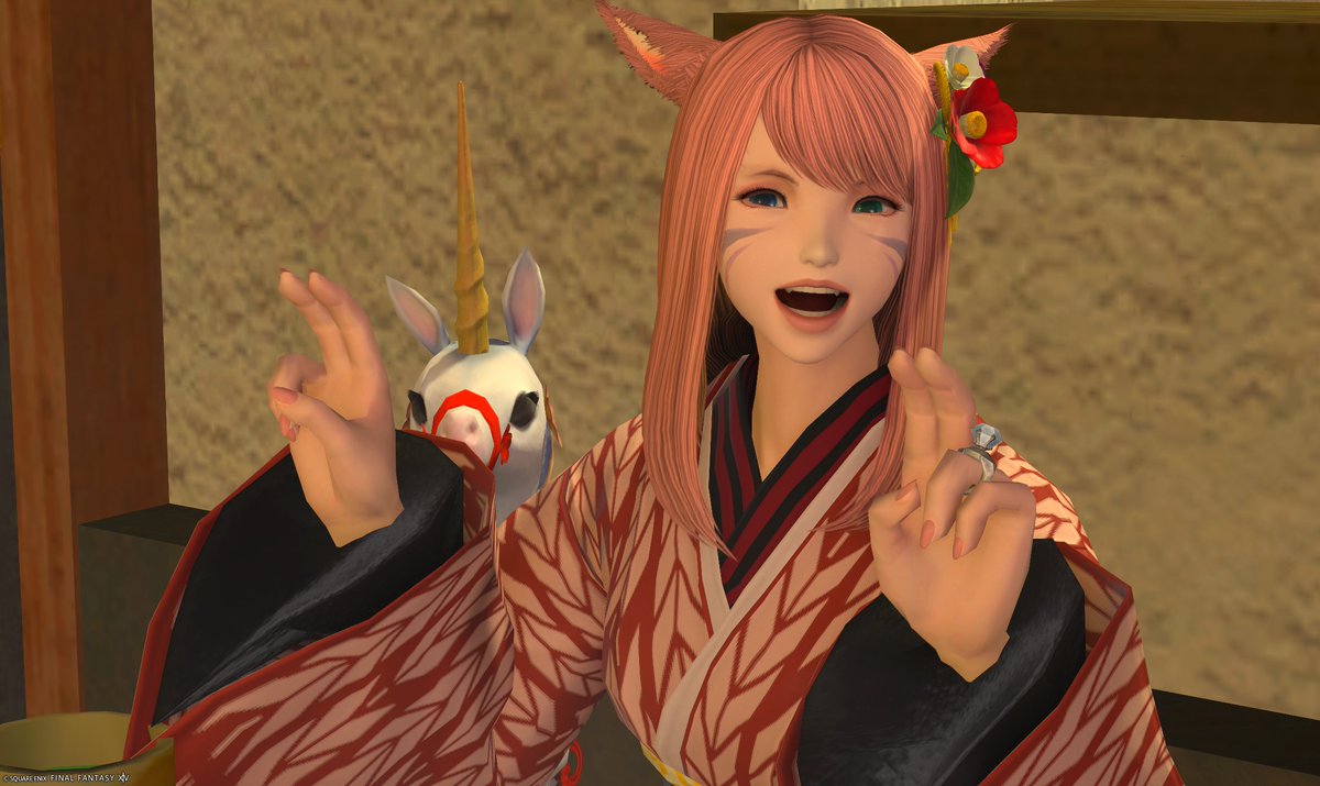 honeyreicholl's tweet photo. リビングメモリーで年越ししてきた🎍
リムサに行ったらてけ民がいたのでご挨拶
みんな可愛くてたまらんかったよ～～
イケメンみなとすくんに椿の髪飾りをもらいました！和装に似合う～～
ことしもよろしくねえ
#FF14 #てけ森 https://t.co/zUsMzTqp9S