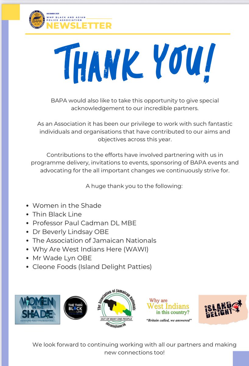 West Mids Black and Asian Police Association tweet media