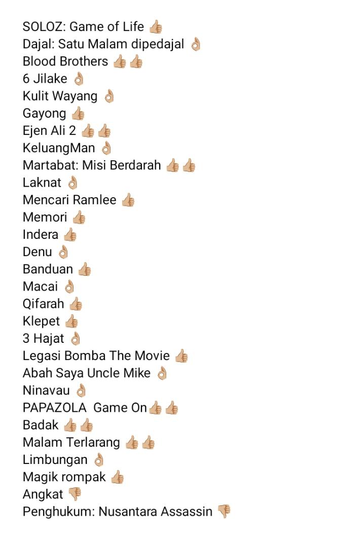 Selamat tahun baru
Senarai tontonan filem tempatan 2025

#filem2025