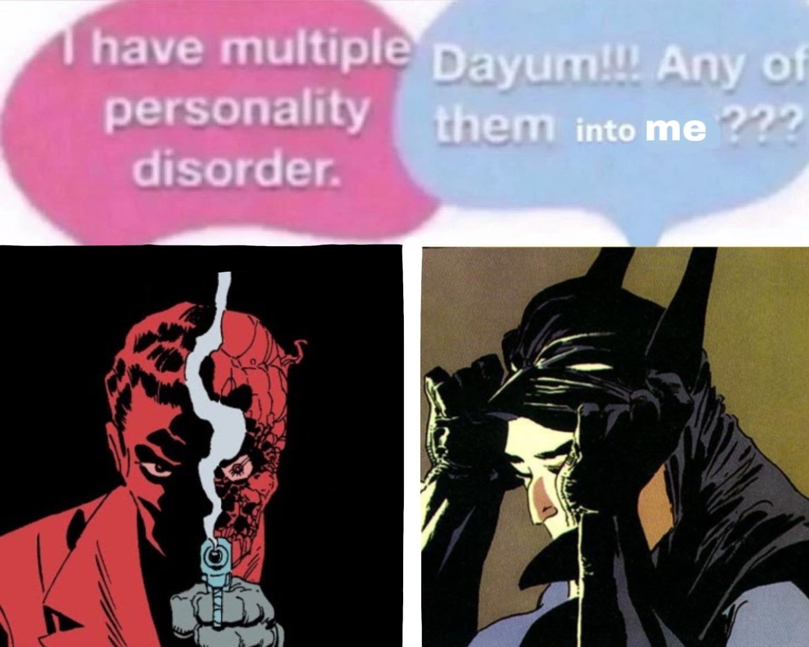 Ghostbatstat's tweet image. #twobats #bruharvey