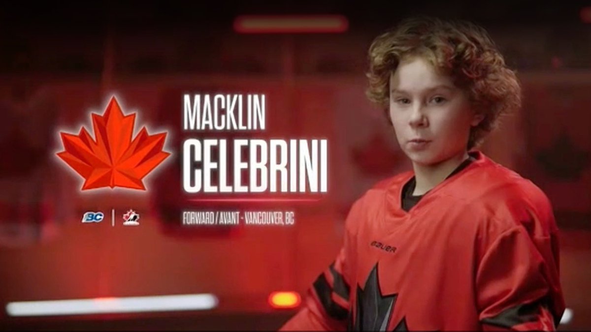 BrodieBz's tweet image. It's official, Celebrini is an Olympian!

(Kids announced the players, although I think Mack is only a few years older than this one...)