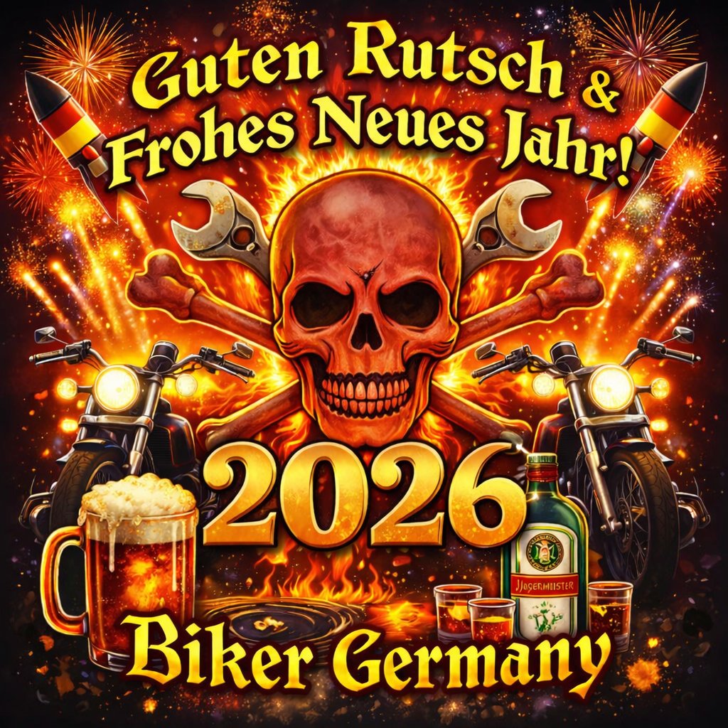 BikerGermany's tweet photo. Guten Rutsch und Frohes neues Jahr 2026 #BikerGermany https://t.co/FfIisGywhv