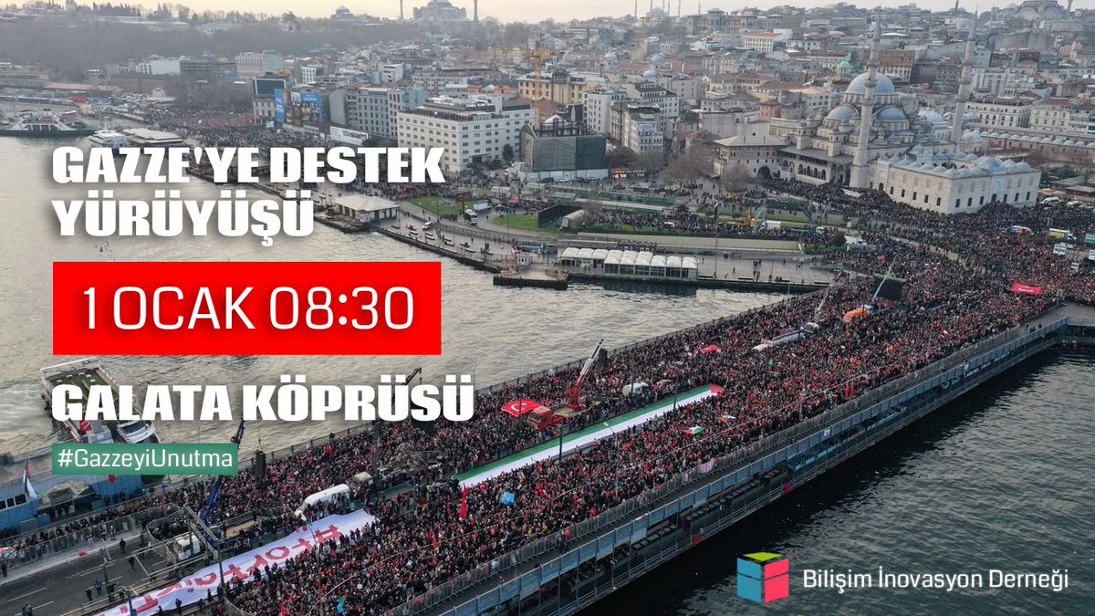 Gazze'ye destek mitinginde yarın Galata Köprüsünde buluşuyoruz. #GazzeyiUnutma