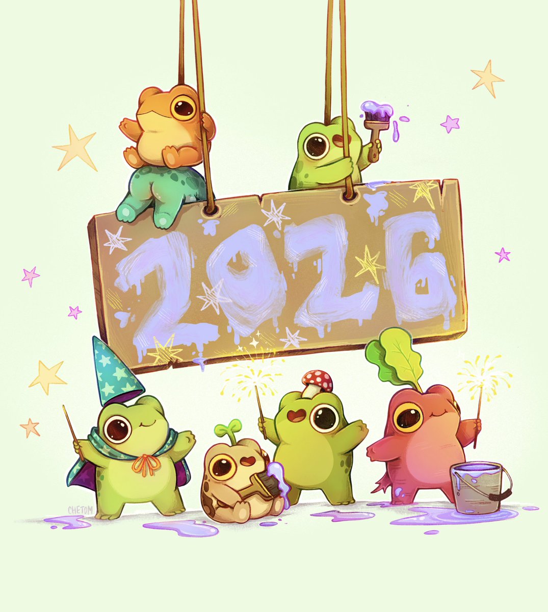 chetom_'s tweet image. happy new year!! ✨🐸🎊