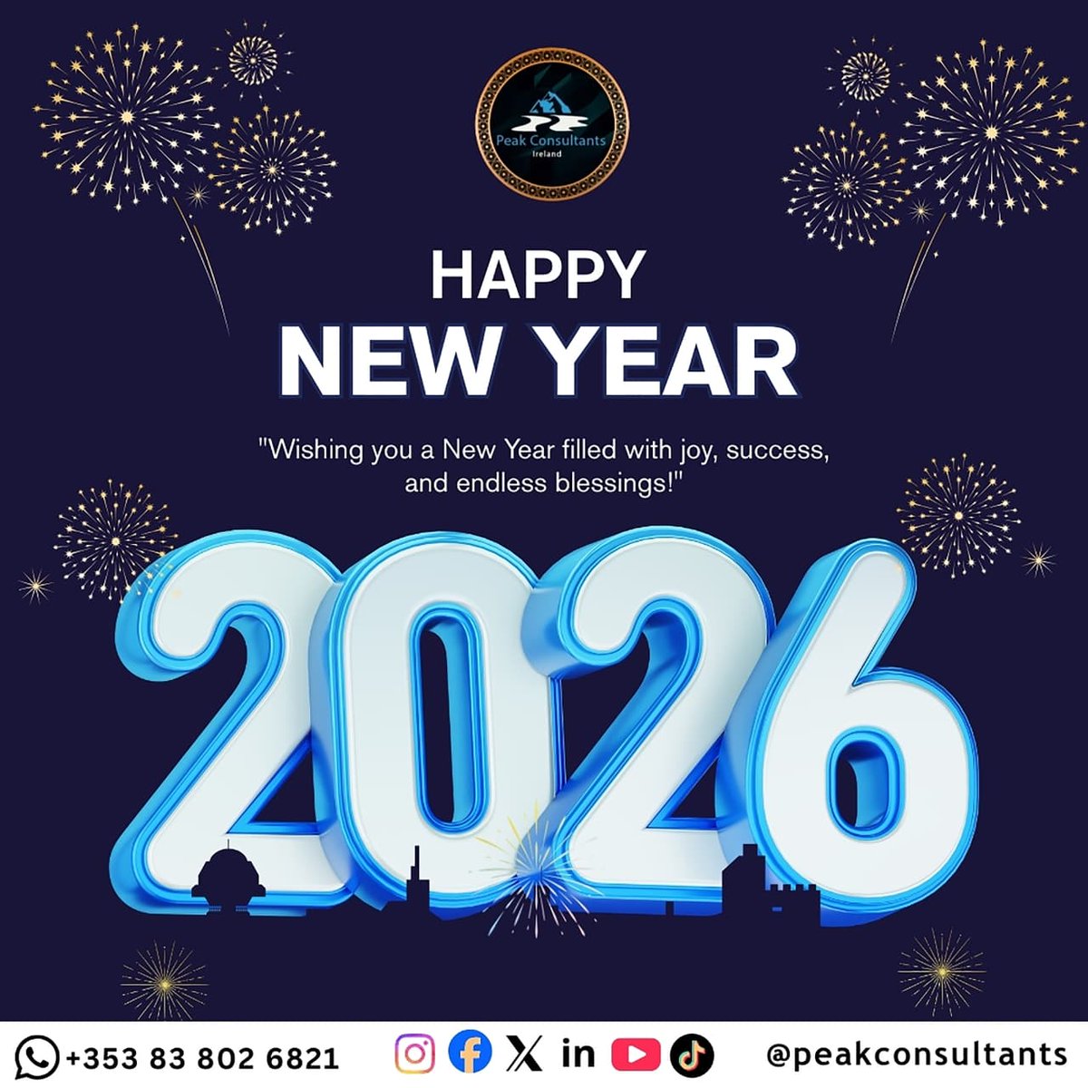 peakeire's tweet photo. Happy New Year 2026! 🎆
As we step into a brand-new year, we’re grateful for the trust, support, and journeys we’ve shared with you. 🌍

#HappyNewYear2026 #PeakConsultants #NewBeginnings #FutureStartsHere #IrelandConsultants #StudyInIreland #ImmigrationSupport #SuccessAhead https://t.co/X8i4eZAVLL