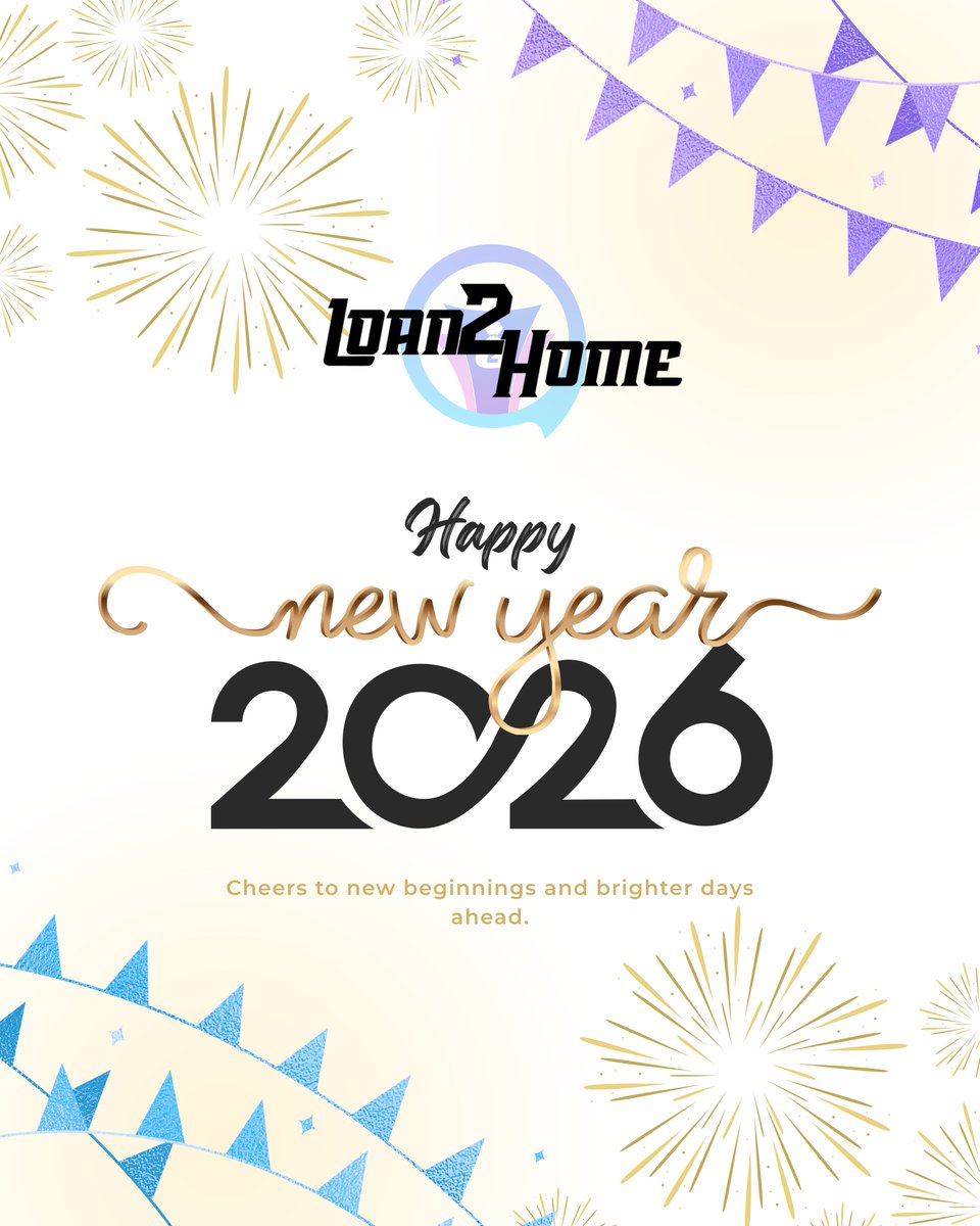 Loan2Home's tweet photo. ✨Happy New Year 2026✨
Wishing you new opportunities and successful milestones ahead 🏡🚗
— Team Loan2Home
#NewYear2026 #Loan2Home #NewYearWishes https://t.co/xGvkqS24es