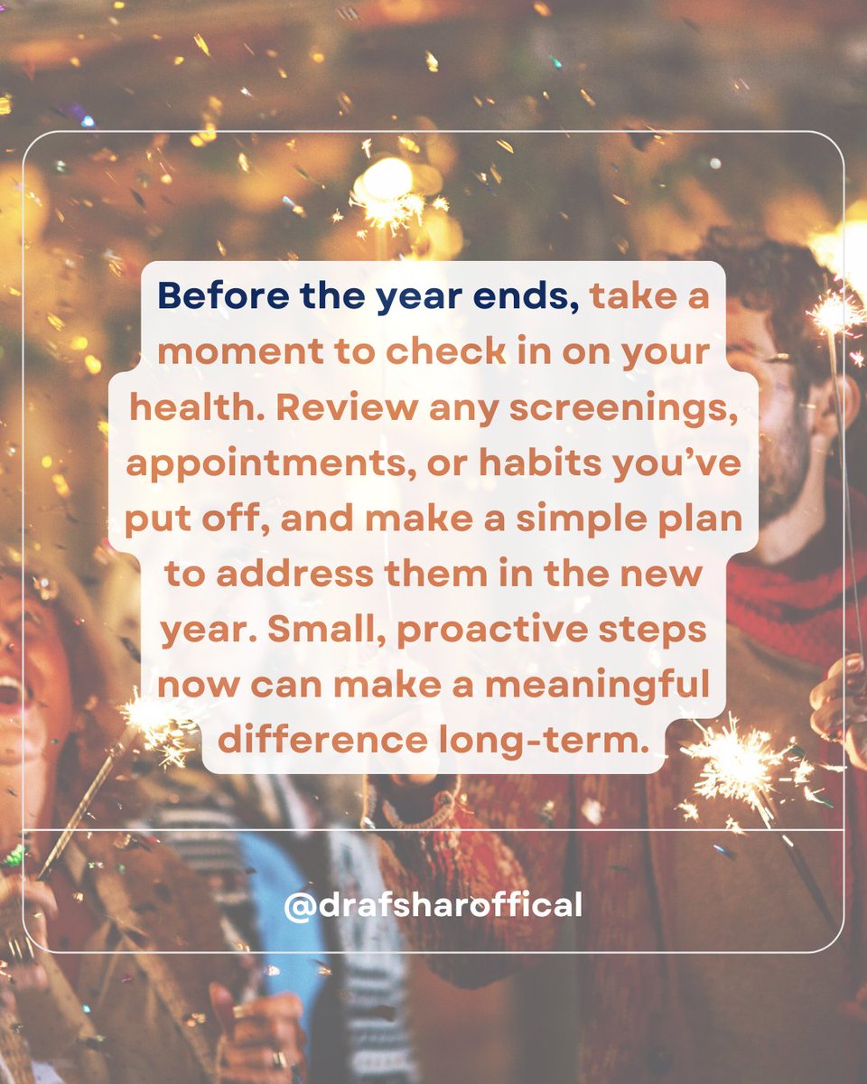 arsharif25's tweet image. Finish the year strong by prioritizing what matters most—your health.
#2026 #healthchecklist #doctoradvice