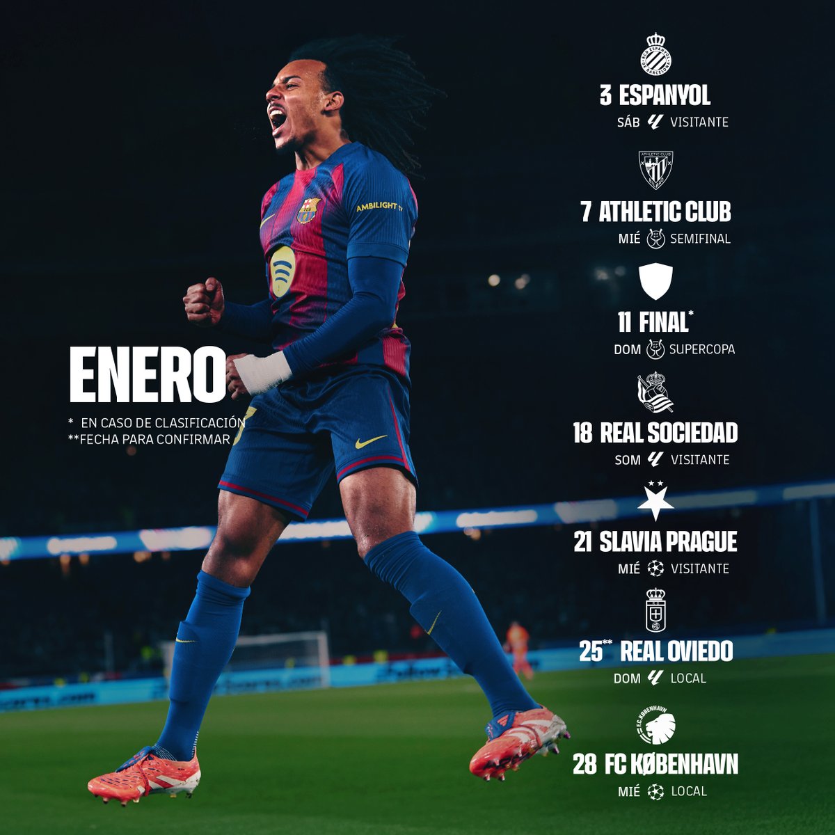 📅バルサの2026年1月のスケジュール💙❤️🫡