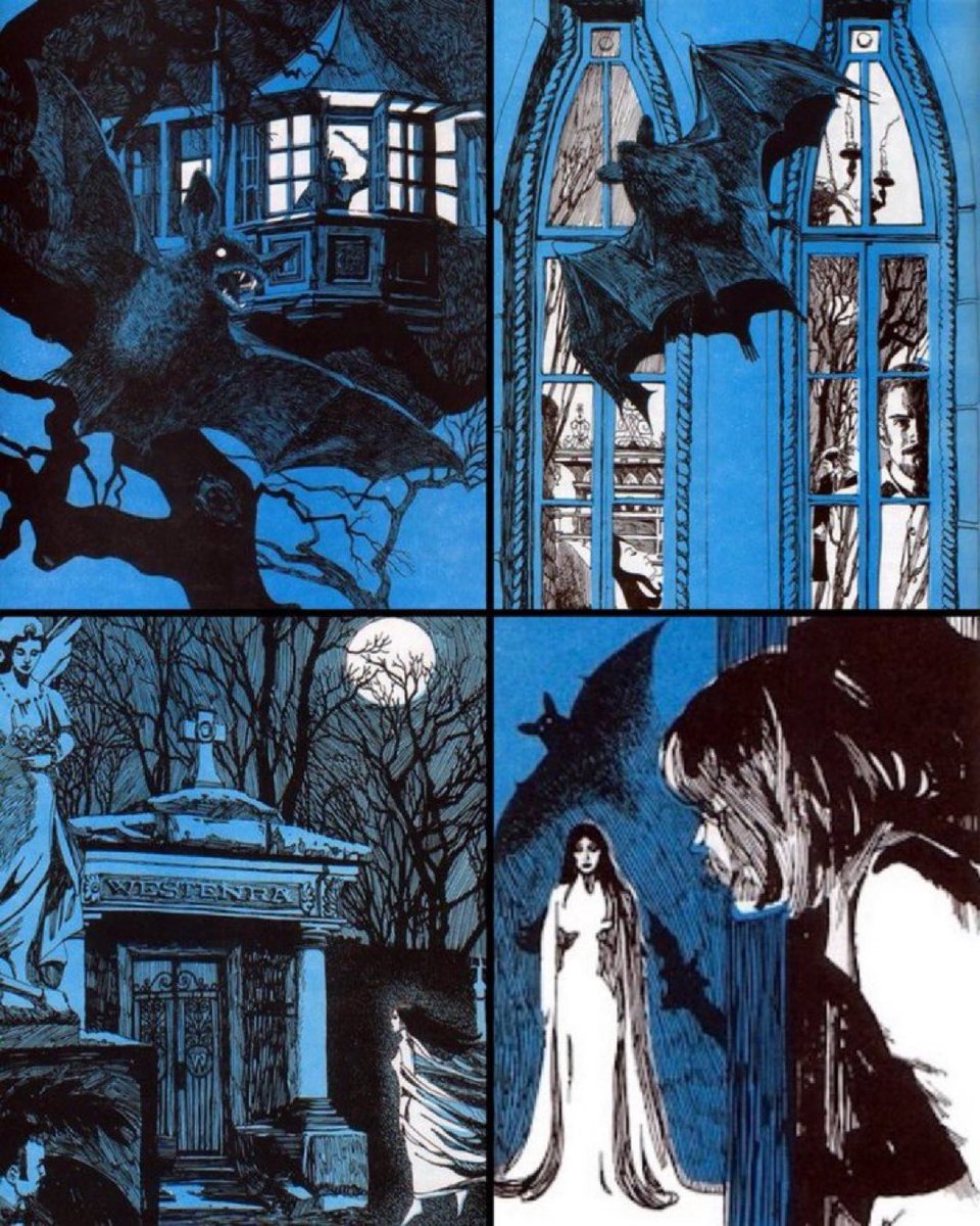 horrorsthetics's tweet image. Illustrations for Bram Stoker's Dracula 

- Harry Borgman (1974)