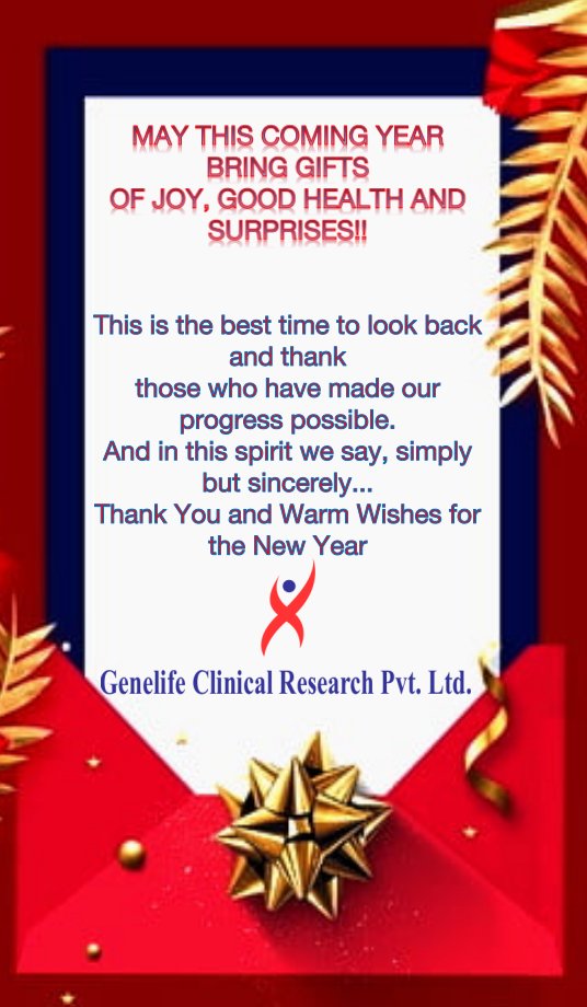 DVSINGH's tweet photo. 🌟 Happy New Year from Genelife Clinical Research Pvt. Ltd. 🌟
A New Year brings new hopes, new goals, and new possibilities. As we step into the year ahead, we remain committed to scientific excellence, ethical research, and improving patient outcomes worldwide. https://t.co/wU0LmkKsMw
