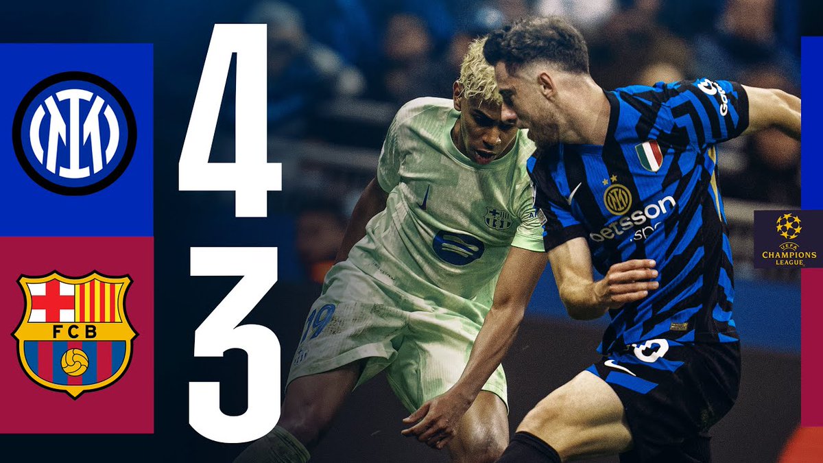 🏆 Match of the Year, officially!

Inter vs Barcelona delivers football at its finest and earns the title of “Match of the Year 2025.”

Pure drama. Pure quality. Pure football. ⚽✨