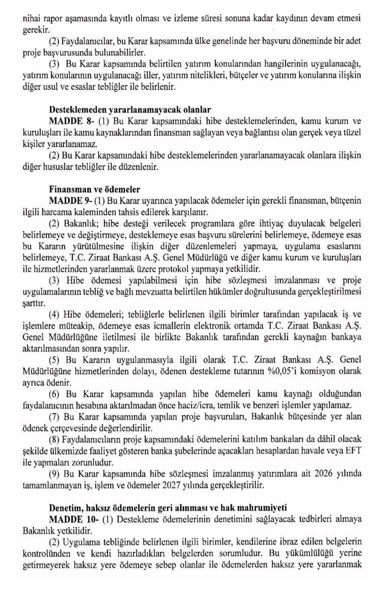 2026 yılı kırsal kalkınma yatırımlarına destek programı resmi gazetede yayımlandı