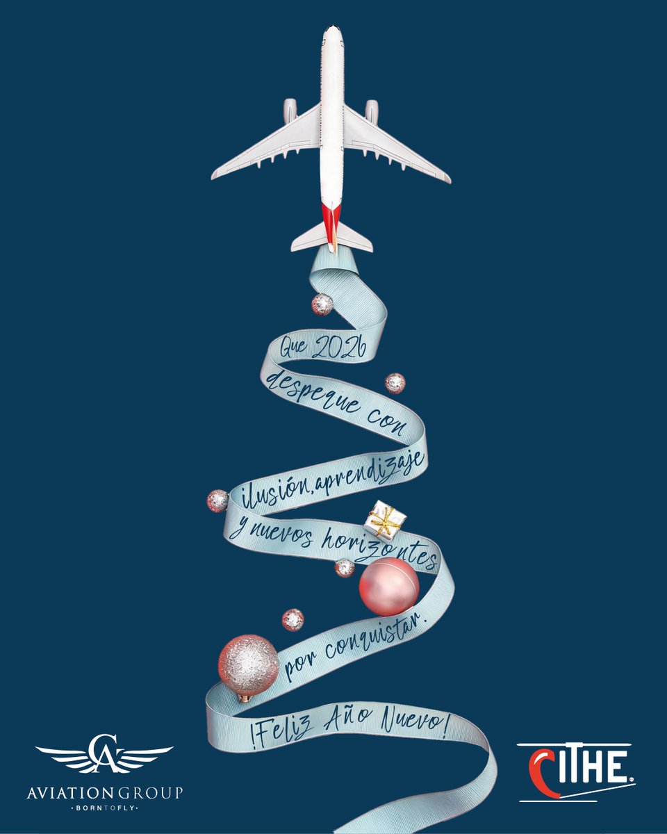 AVIATION_GROUP's tweet image. Que el 2026 despegue con ilusión, aprendizaje y nuevos horizontes por conquistar.
Gracias por acompañarnos este año.

🛫 ¡Feliz Año Nuevo!
