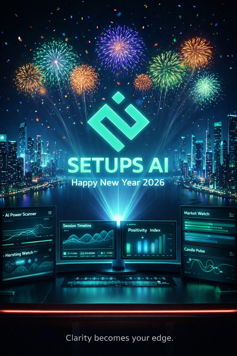 catchalperen's tweet image. Happy New Year 2026 🎆
From all of us at SETUPS AI — here’s to clearer signals, calmer decisions, and better setups.
Clarity becomes your edge. 🚀 #NewYear #AI #Trading