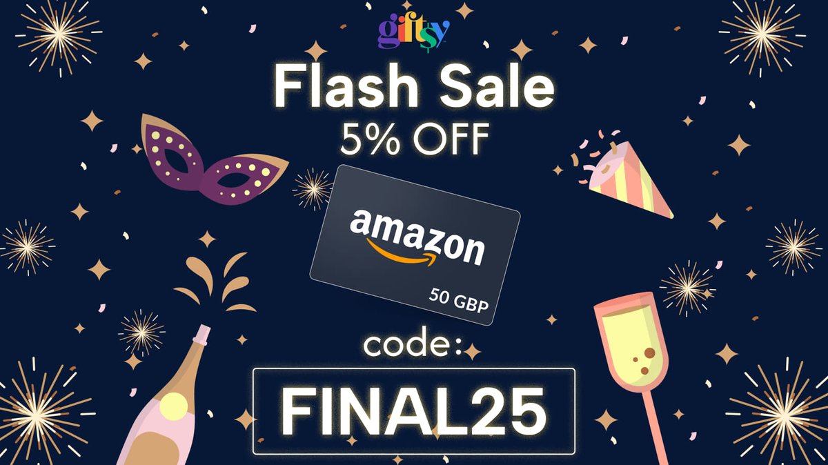 ⚡🔥 Last flash sale
Get 5% OFF on Amazon gift cards 50 USD / GBP 🎁
Code: FINAL25 ⏳✨
🇺🇸 giftsy.com/en/amazon-gift…
🇬🇧 giftsy.com/en/amazon-gift…