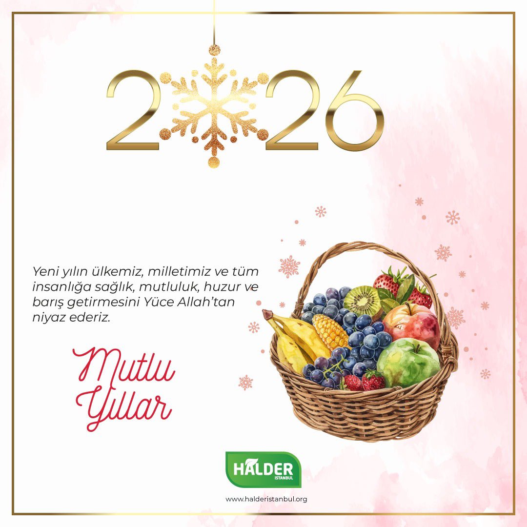 Yeni yılın ülkemiz, milletimiz ve tüm insanlığa sağlık, mutluluk, huzur ve barış getirmesini Yüce Allah’tan niyaz ederiz. #happynewyear