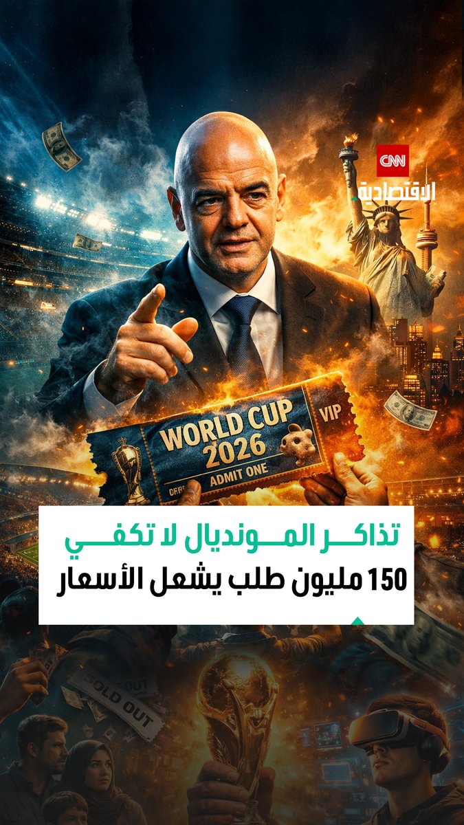 تذاكر المونديال لا تكفي.. فيفا يتلقى أكثر من 150 مليون طلب لكأس العالم 2026 بما يفوق المعروض بأكثر من 30 مرة 