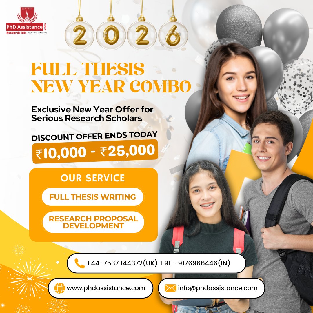 phdassistance's tweet image. Start your PhD journey strong with Research Proposal + Full Thesis Writing by experts.

💸 Save ₹10,000 – ₹25,000
⏳ Offer valid till 31 Dec 2025
🔗 phdassistance.com/services/phd-d…

#PhDThesis #NewYearOffer #ResearchProposal #ThesisWriting #PhDScholars #AcademicResearch #PhDAssistance