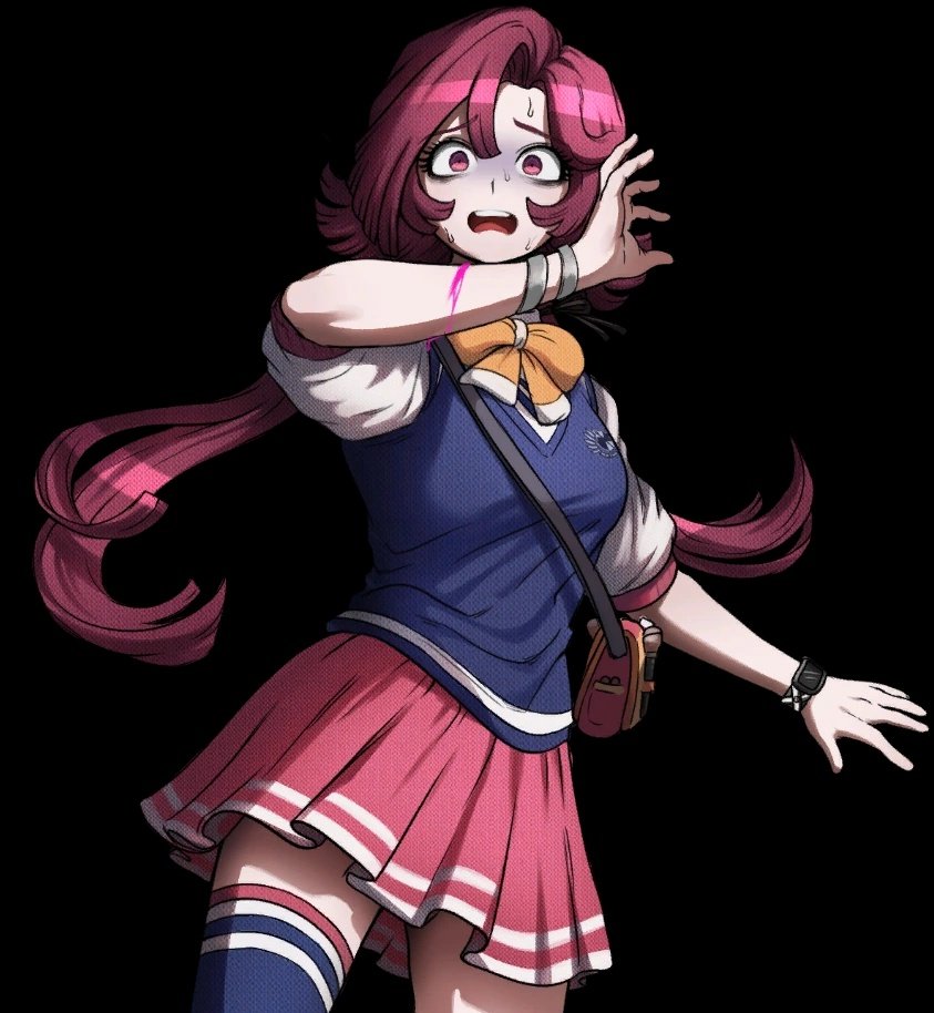 Mf realizes she's in danganronpa bc her blood is pink omggfuck