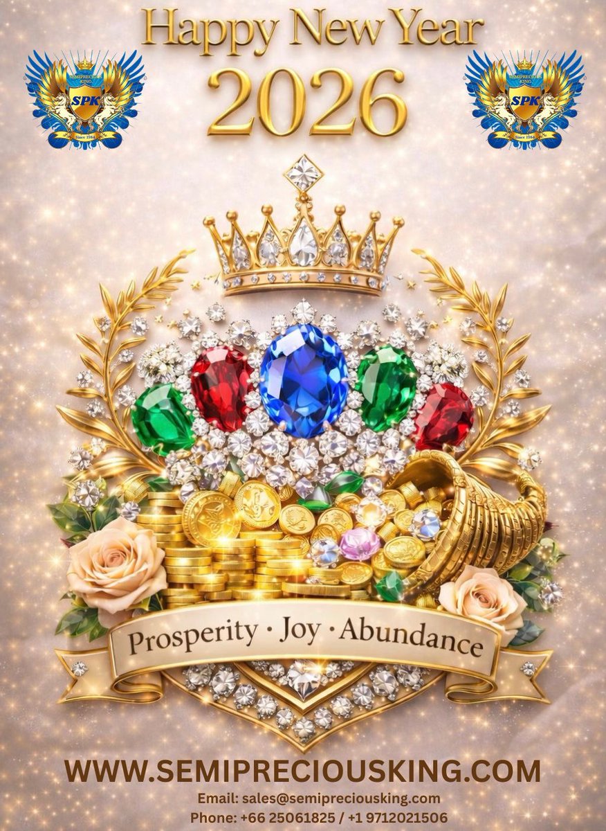 RATANASAGAR's tweet photo. Happy New Year &amp; Warm Wishes for a Prosperous 2026. Thank you for being a valued part of the https://t.co/XkTrw6mUwB family. We are honored to serve you and excited to continue this journey together in 2026.

#happynewyear2026 #gemstonewholesaler #gemstonesonline https://t.co/6RYtgoNheM