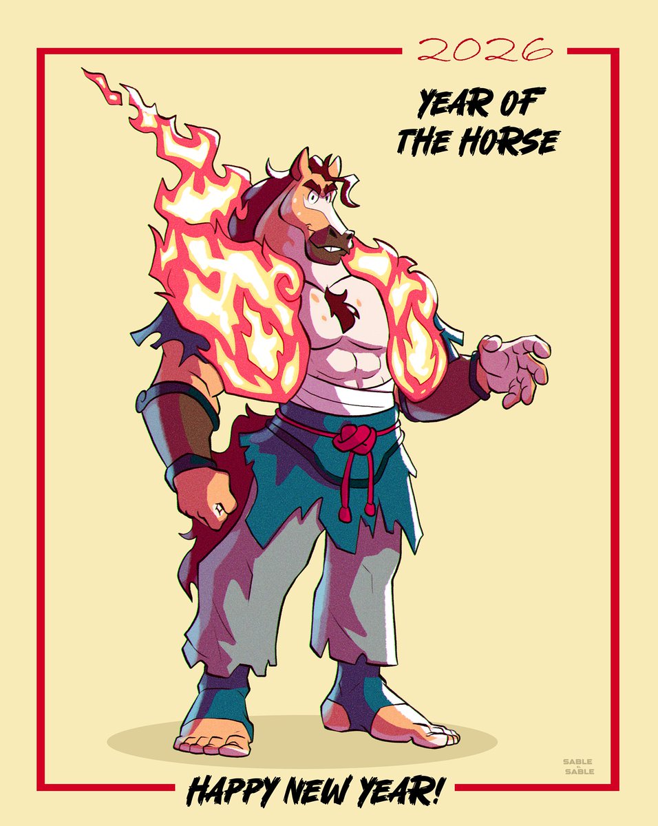 SableElSable's tweet image. Happy New Year of the Horse! see ya in 2026!