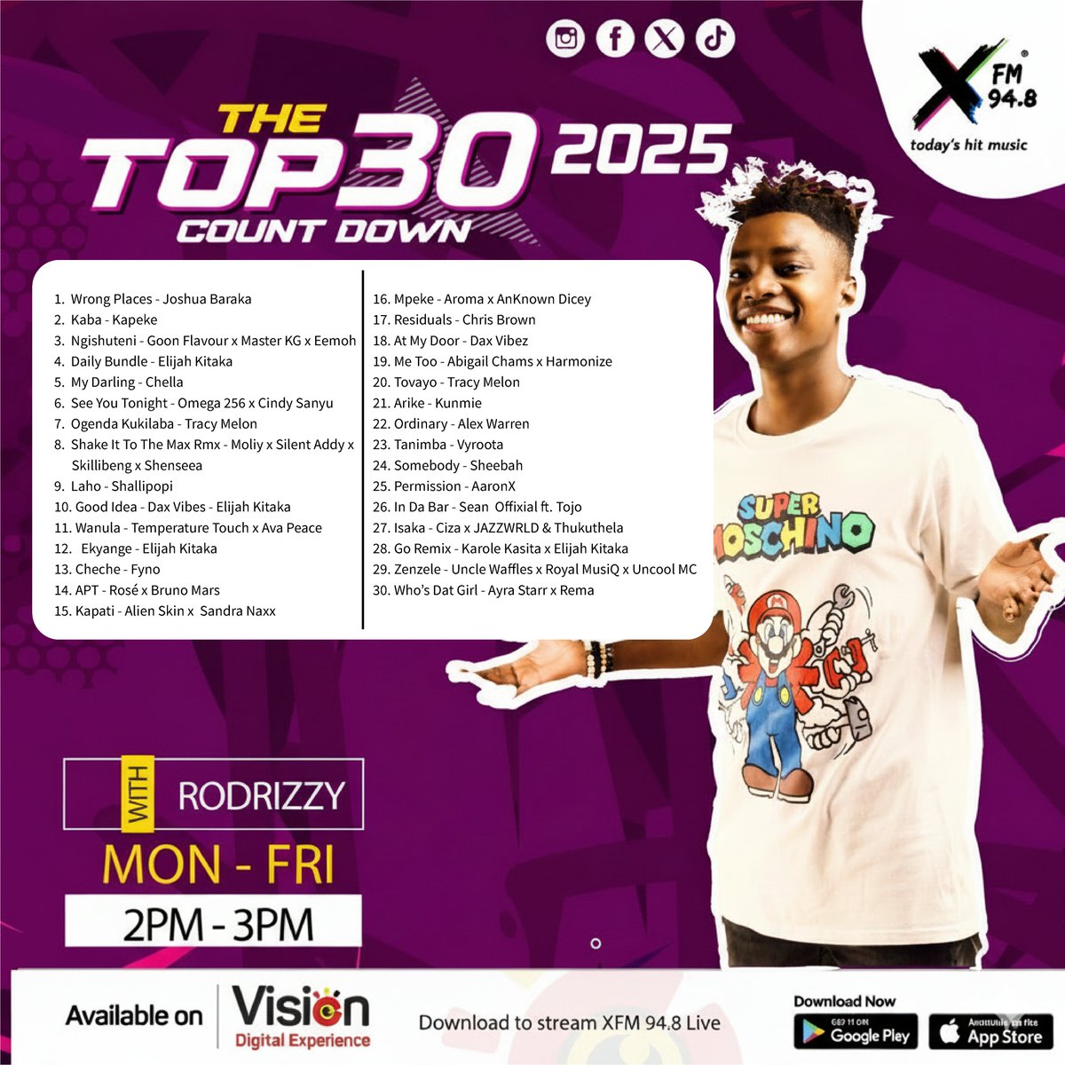 XfmUG's tweet image. Presenting to you the Top 30 Hits of the year 2025 🔥🎵
 
#TodaysHitMusic