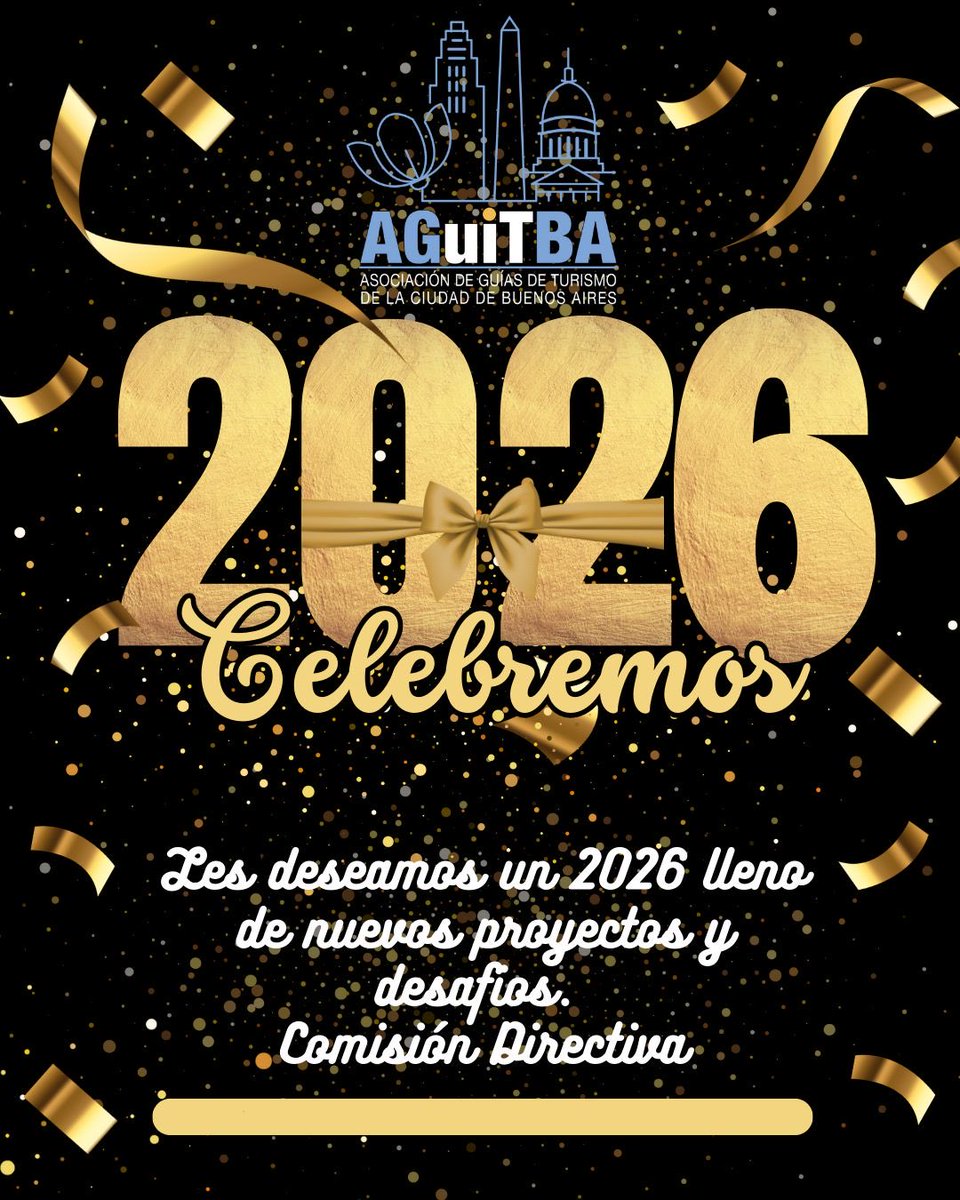 aguitba's tweet photo. El nuevo año nos convoca a seguir creciendo, capacitándonos y defendiendo el valor de nuestro rol, con mirada colectiva y vocación de servicio.

Les deseamos un muy buen cierre de año y un 2026 lleno de nuevos proyectos y desafíos.

Comisión Directiva 
          AGuiTBA https://t.co/ER3m99EwtM