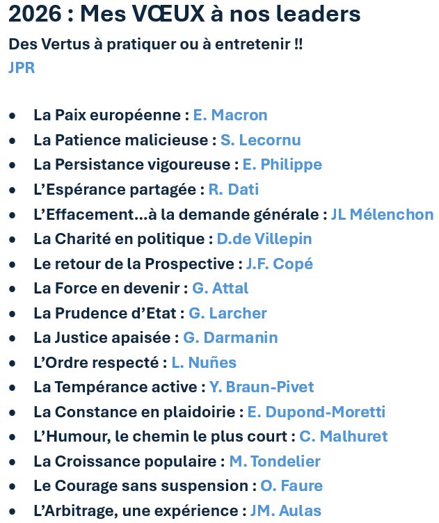 jpraffarin's tweet image. Mes vœux 2026