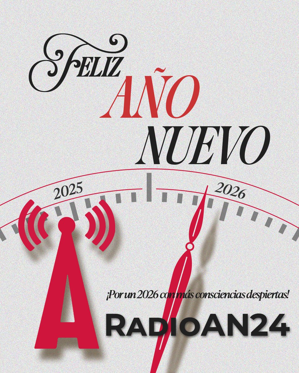 Desde AN24 le deseamos todo lo mejor a cada familia argentina, un especial reconocimiento a quienes siempre apoyaron a nuestra emisora y hacemos votos por el pleno despertar de las conciencias para que resurja nuestra amada Patria.
¡¡Feliz 2026!! 💫