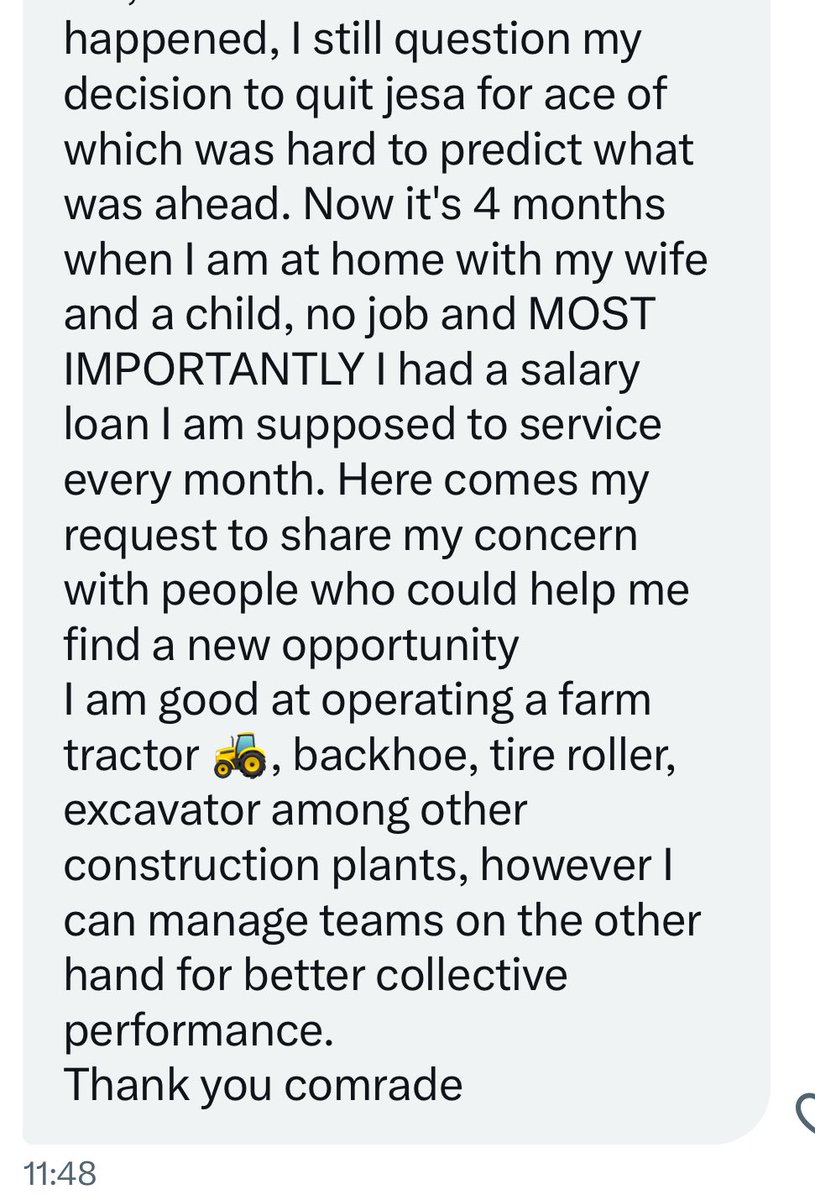 Tractor operator looking for job