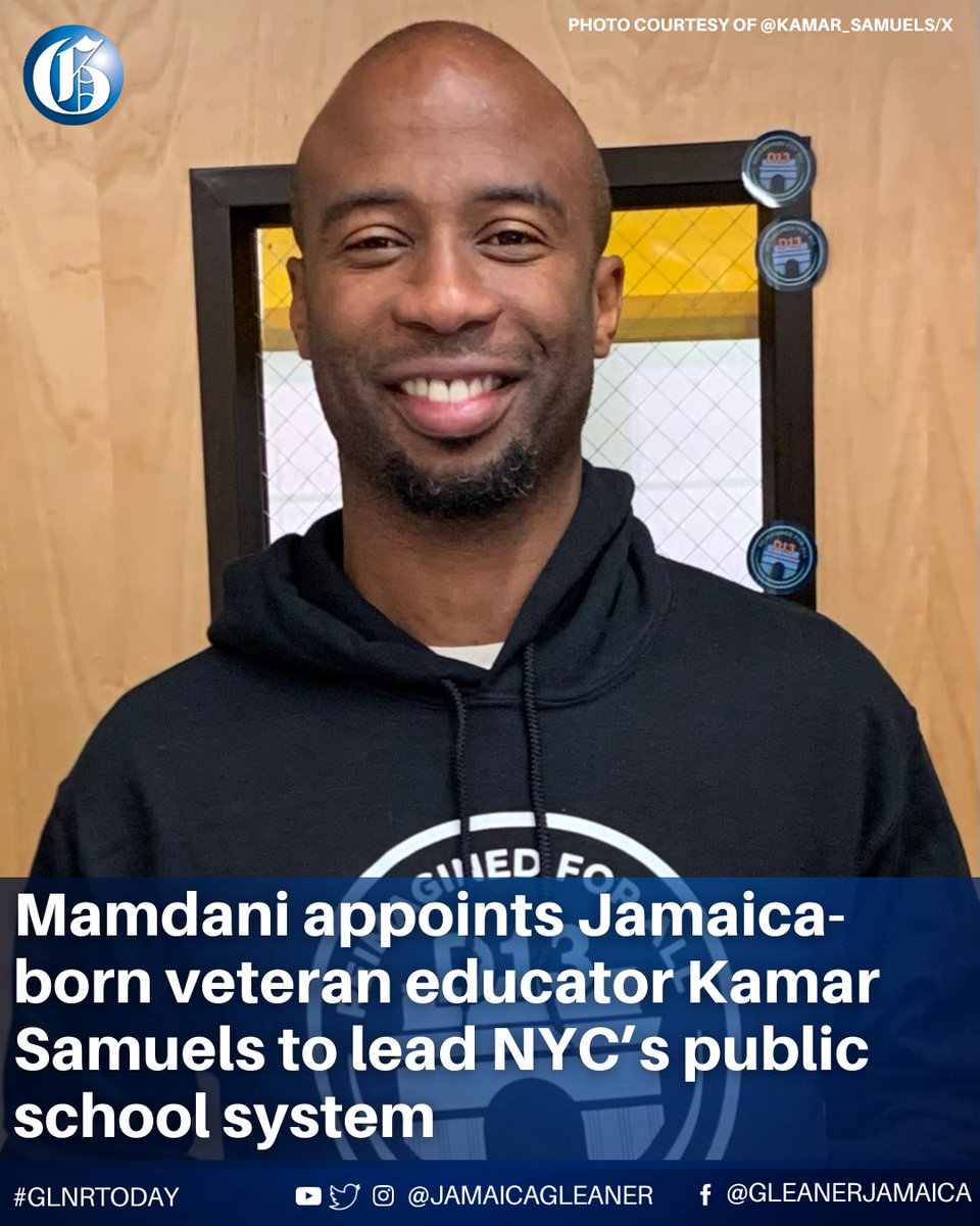 JamaicaGleaner's tweet image. Jamaica-born, New York-based veteran educator Kamar Samuels has been appointed Chancellor of New York Public Schools by Mayor-elect Zohran Mamdani, placing him at the helm of the largest public school system in the United States.

Read more: jamaica-gleaner.com/article/news/2…
