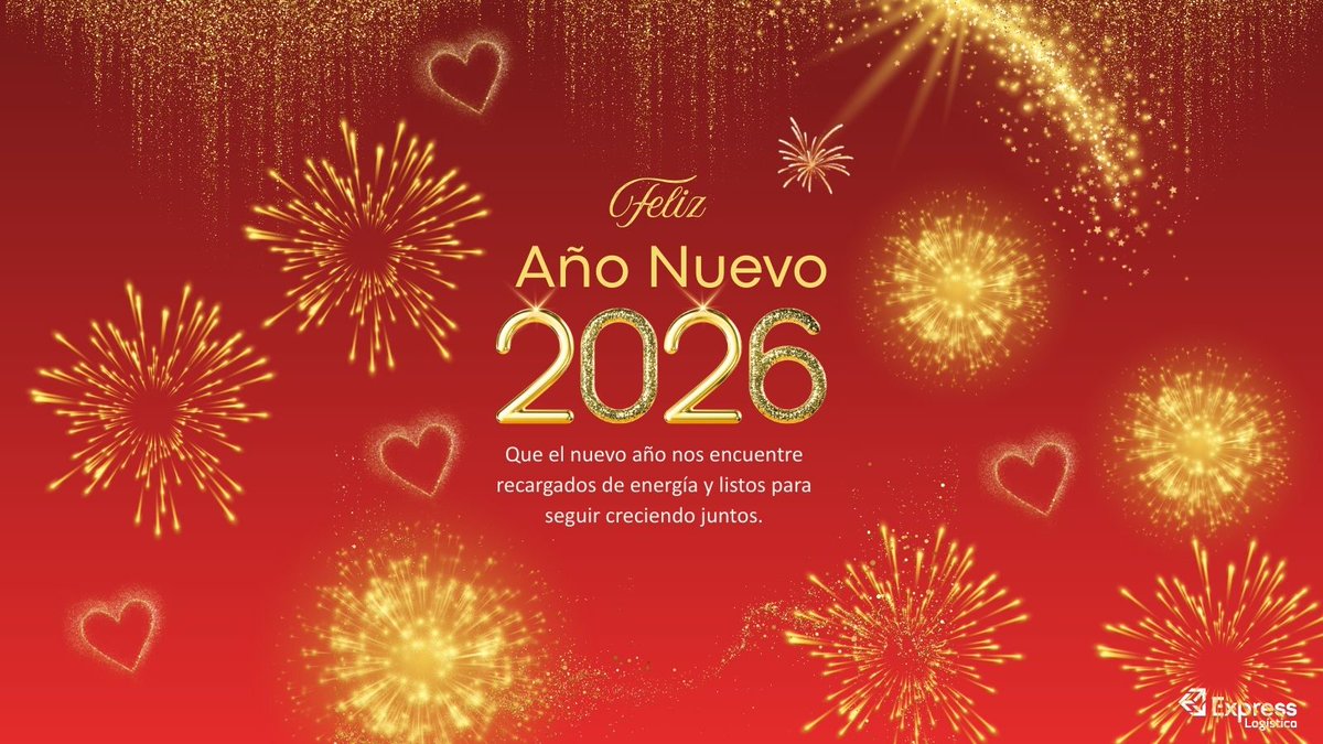 ExpressLogArg's tweet image. Brindamos por lo que logramos y por todo lo que está por venir. ¡Feliz 2026! 🎉

Somos @ExpressLogArg