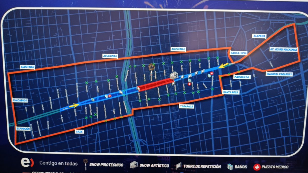melanocetus's tweet photo. @TTISantiago @metrodesantiago Cómo se podrá acceder de forma peatonal? Según el mapa están todas las calles cortadas incluso para peatones https://t.co/SCxBXvVejy