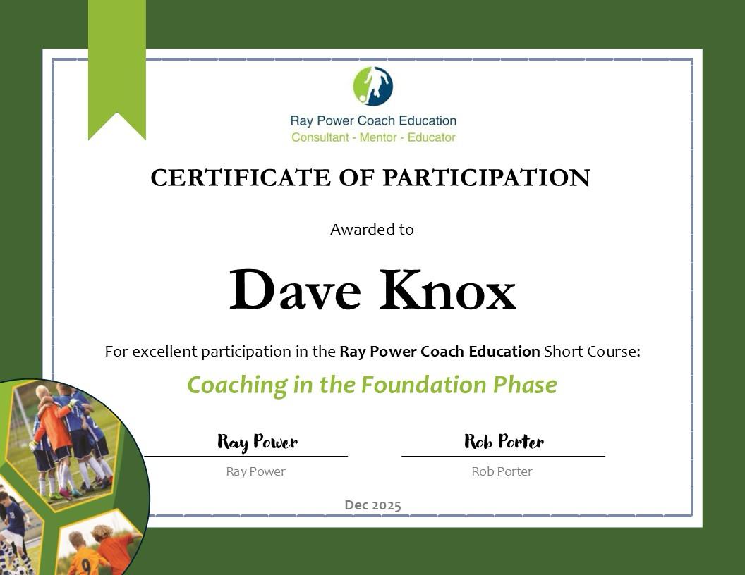 Thanks to <a href="/power_ray/">Ray Power</a> &amp; <a href="/RJPcoach/">Rob Porter</a> for this brilliant course on Coaching in the Foundation Phase. So many good people out there to help you out. Always appreciated