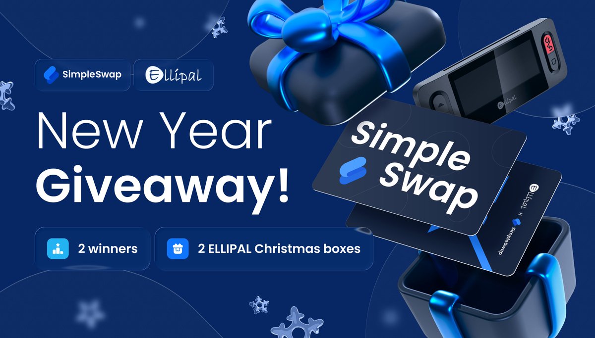 🎄 SimpleSwap × ELLIPAL New Year Giveaway 🎄
2 winners • 2 ELLIPAL Christmas Boxes 🎁

Let’s make this Christmas feel even better.
We’re teaming up with ELLIPAL to drop exclusive Christmas Boxes packed with crypto goodies 🎅✨

How to join:
1️⃣ Follow <a href="/SimpleSwap_io/">SimpleSwap</a> &amp; <a href="/ELLIPAL/">ELLIPAL</a>