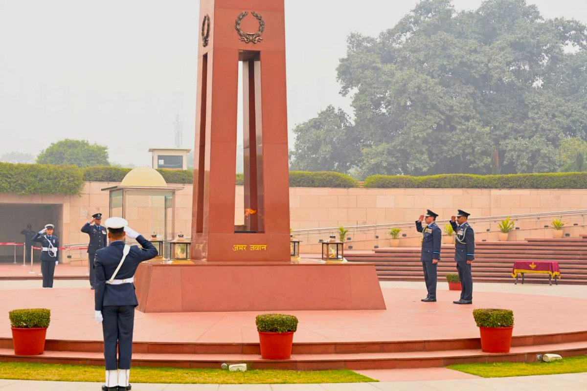 IAF_MCC's tweet photo. Air Marshal Narmdeshwar Tiwari superannuated as Vice Chief of the Air Staff on 31 Dec 25, after four decades of distinguished service in the Indian Air Force.
Commissioned on 07 Jun 1986, he is a highly accomplished fighter and test pilot, who held several crucial appointments during his illustrious career, including that of Air Officer Commanding-in-Chief, South Western Air Command. An alumnus of RIMC, NDA and the US Air Command & Staff College, Air Marshal Tiwari was conferred the SYSM, PVSM, AVSM and VM. He leaves behind a lasting legacy of professionalism, leadership and operational excellence.
#IndianAirForce
@DefenceMinIndia
@SpokespersonMoD
@HQ_IDS_India
@adgpi
@indiannavy
@IndiannavyMedia
@CareerinIAF