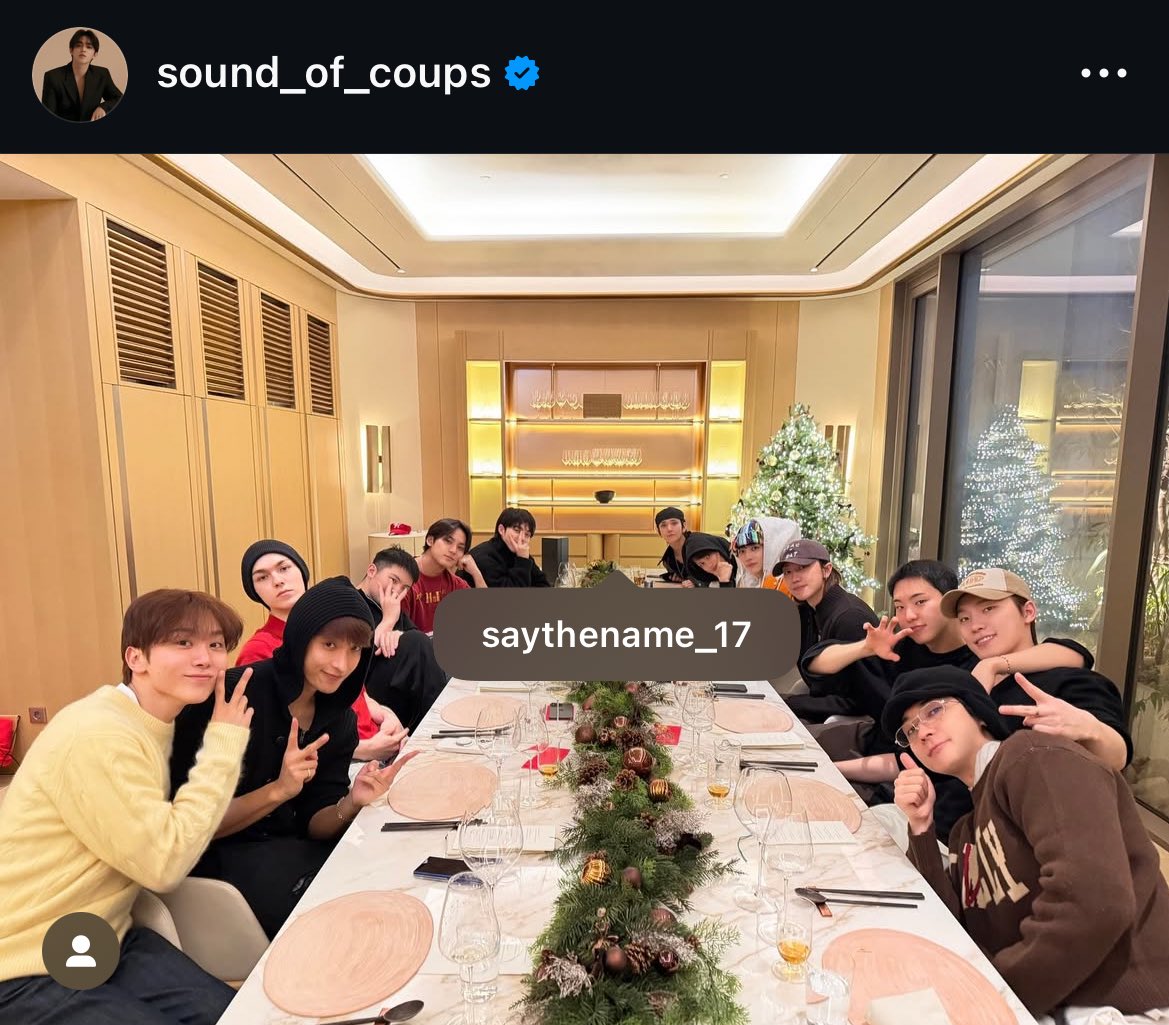 mansaecherry's tweet image. him tagging everyone in the first photo and seventeen on the second photo :((((