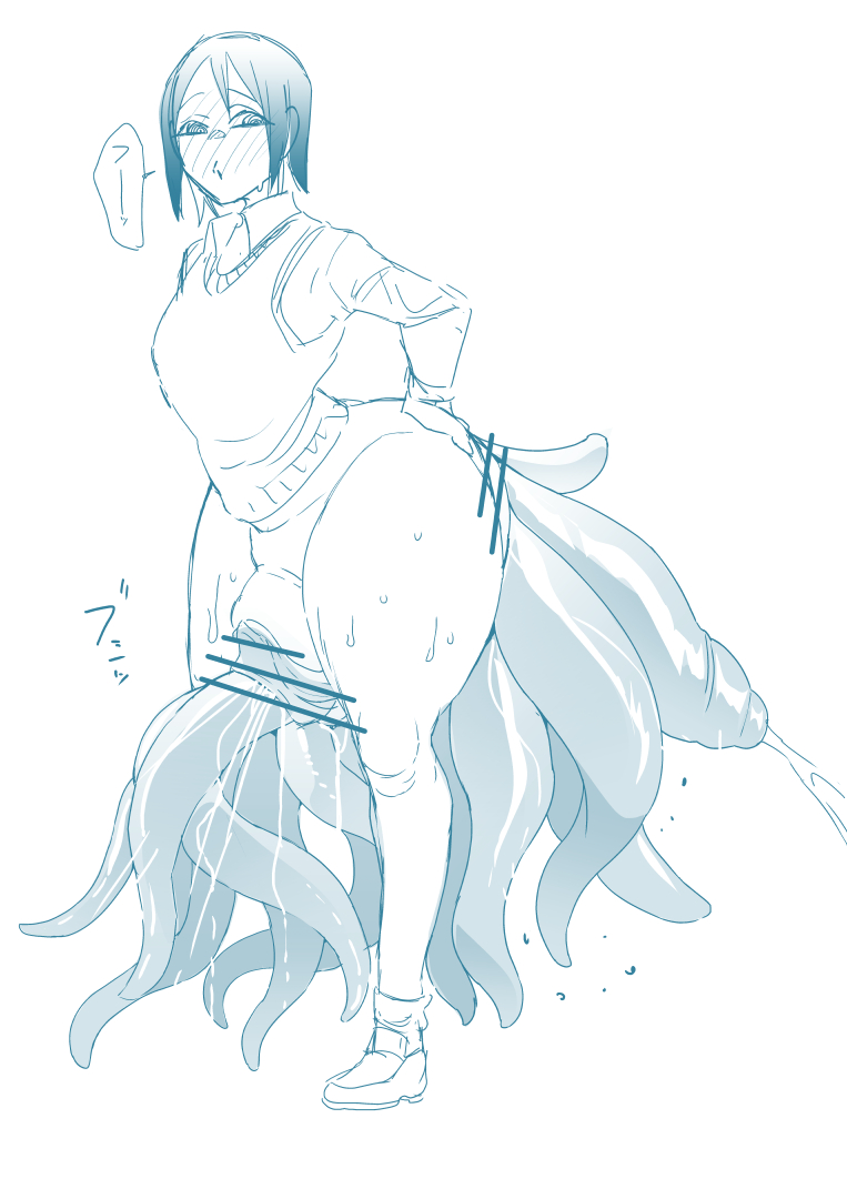 局部を目いっぱい引き伸ばして触手が生えちゃう女の子ラフ
※状態変化注意 