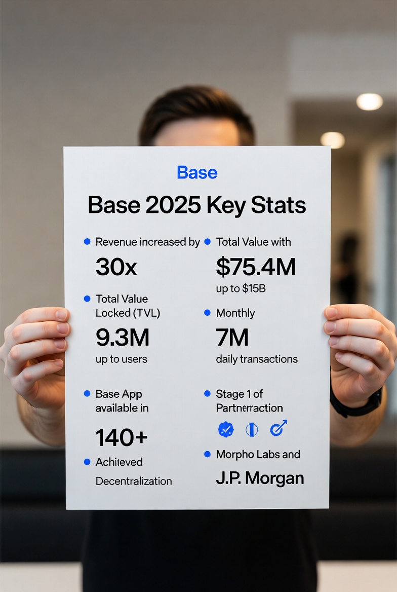 2025 was the breakthrough year for <a href="/Base/">Base</a>:
🔥 30x revenue growth — ~$75M+ (62% of all L2 revenue)
🔗 Leader in TVL: ~$4.6B (46% of L2 market)
👥 ~9.3M active users via Coinbase distribution
💼 $369M+ app revenue w/ Aerodrome, Virtuals
🤝 $866M in loans via Coinbase + Morpho
📱