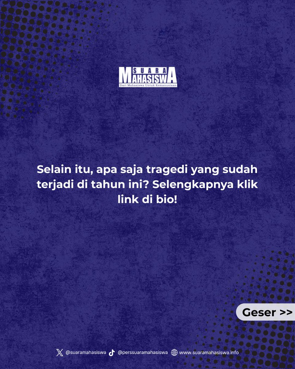 Waktu berputar dan bunga api mulai bermekaran menyambut penghujung tahun 2025. Kejadian yang telah berlalu begitulah adanya, tidak bisa diubah atau disesalkan berlarut lara.
#kampusbiru #tragedi #Recap2025