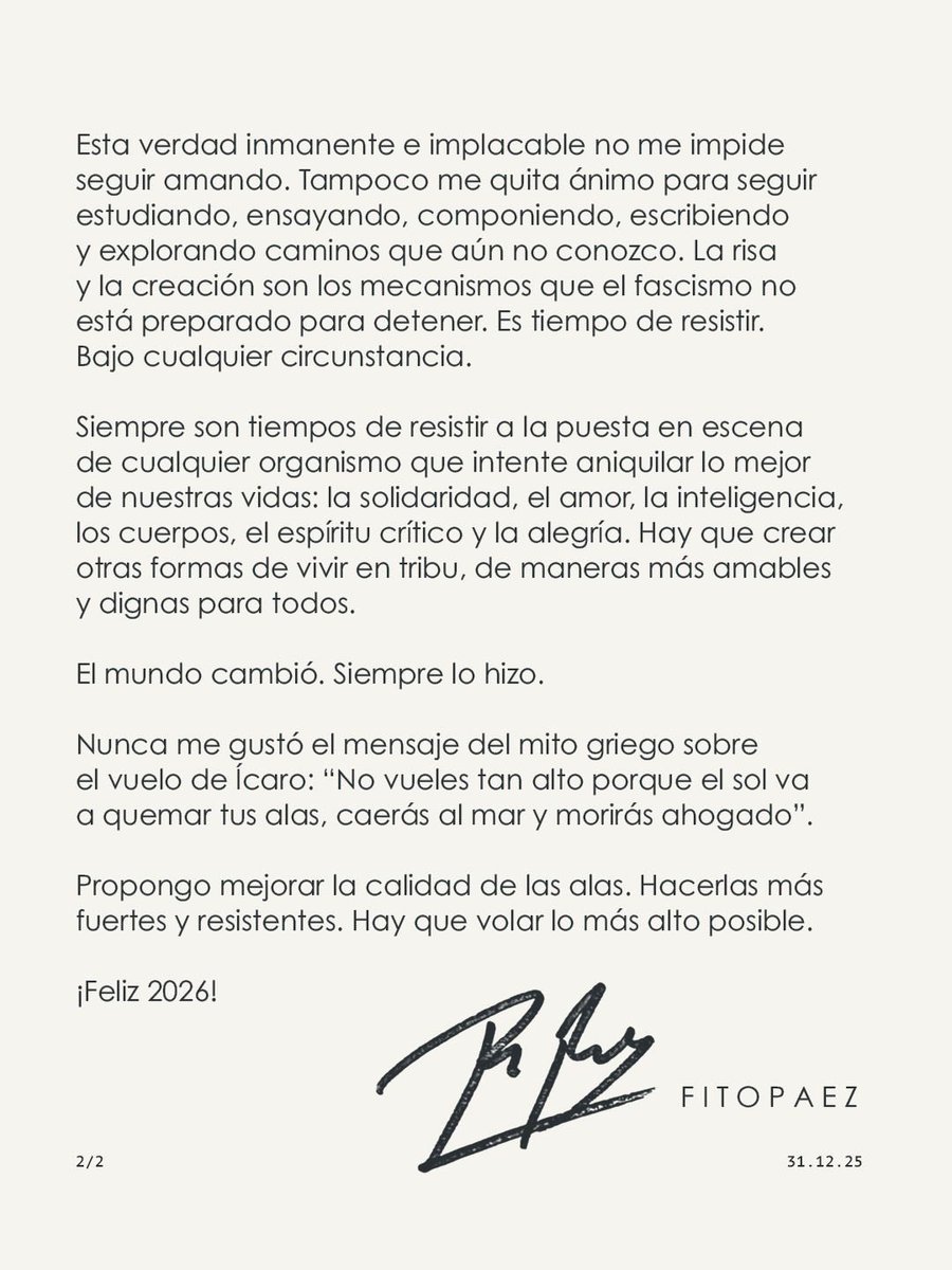 Carta para recibir el 2026