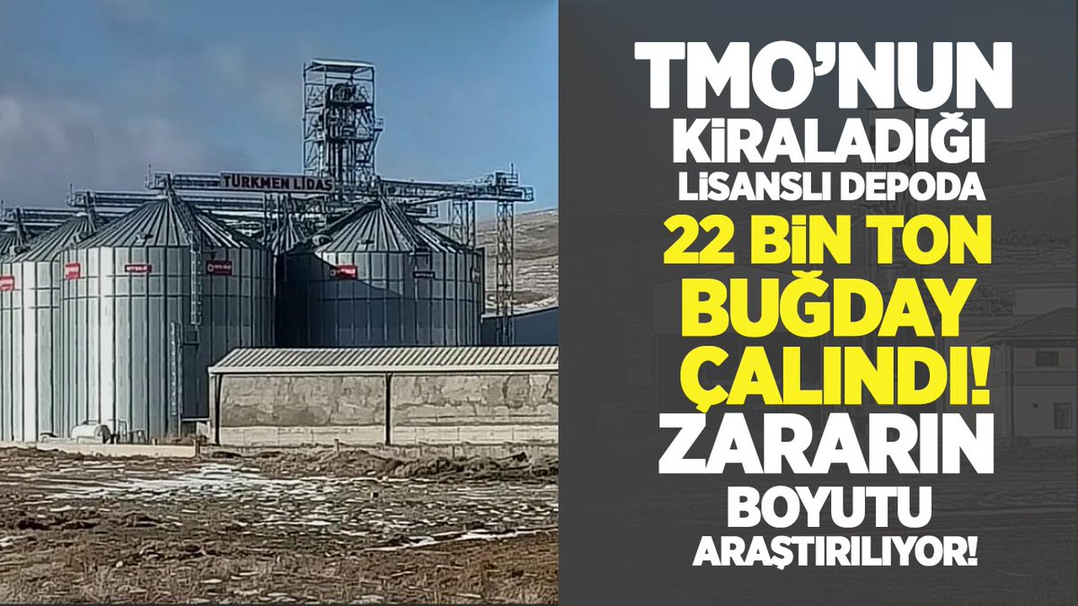 TMO’nun kiraladığı lisanslı depoda buğdayların çalındığı iddiası gündemde.

Zararın 800 milyon liraya kadar çıkabileceği konuşuluyor.

Kamu kaynakları nasıl korunuyor?

Buğday nerede, sorumlular kim?

tarimdanhaber.com/tmonun-kiralad…