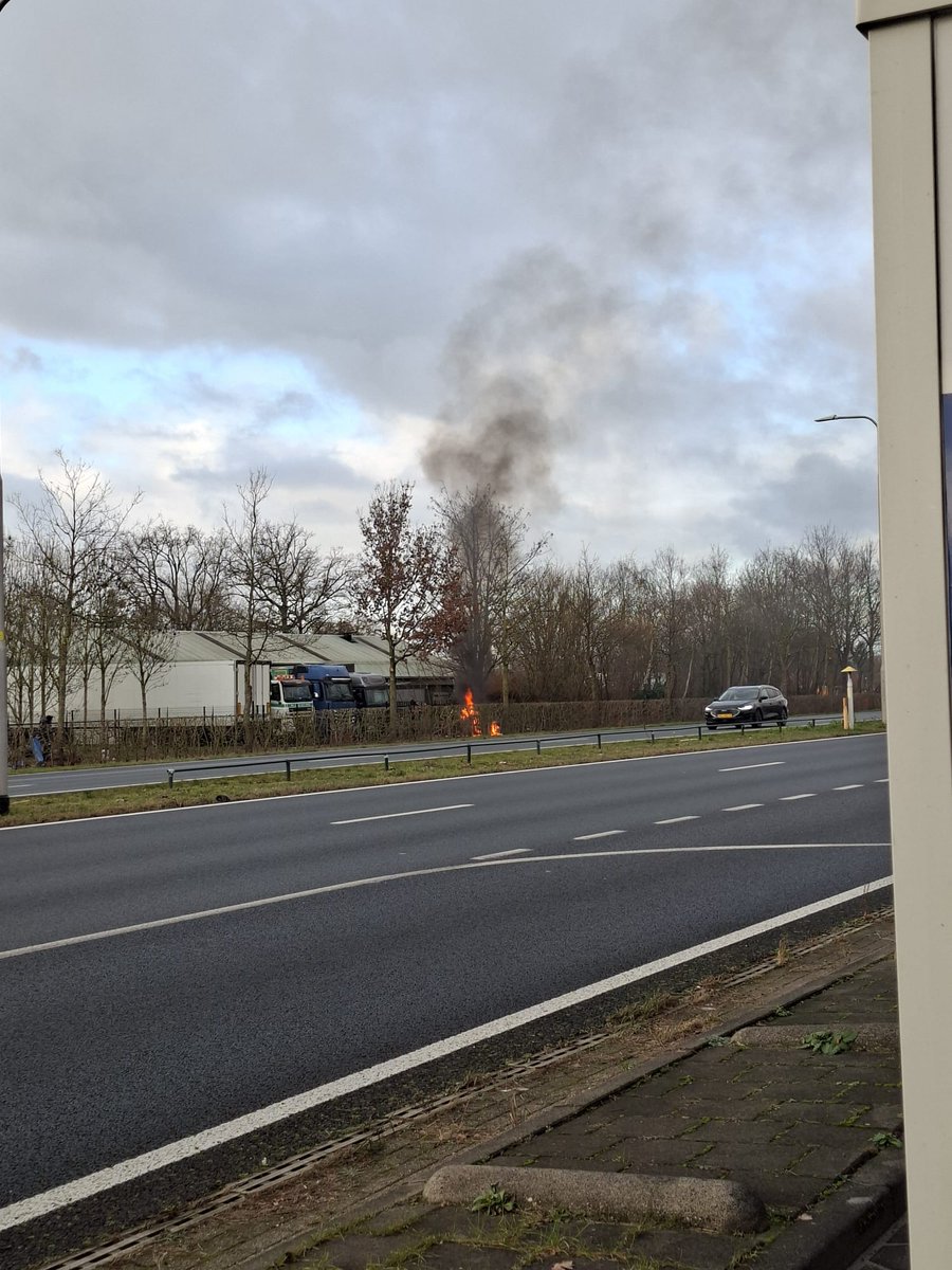 Vuur langs N781 nabij Bennekom