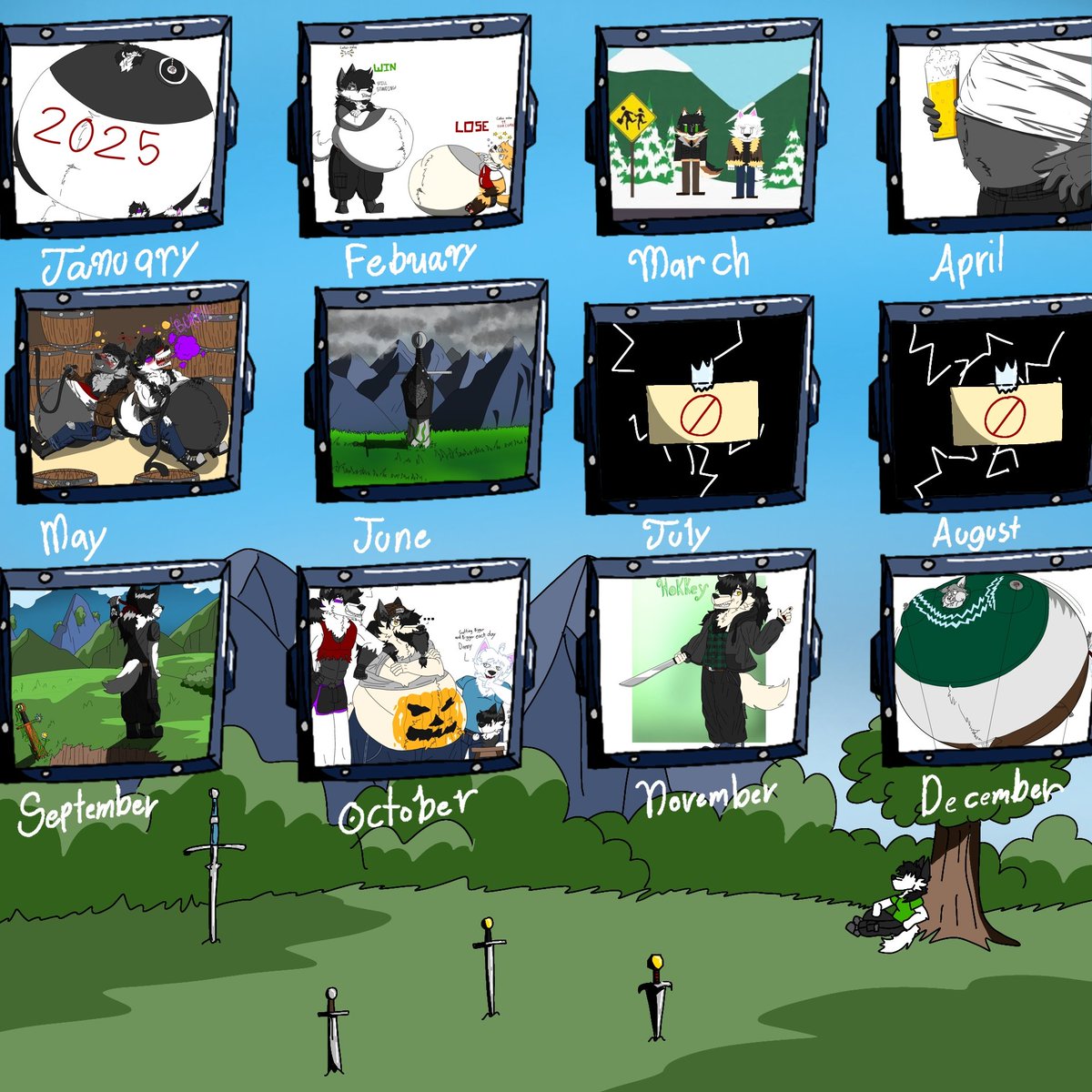 vennywolf1945's tweet image. 2025 Art summary thing