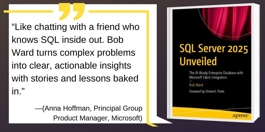 Apress's tweet photo. 💡 Build smarter apps with AI deeply integrated into your SQL engine! From JSON &amp; REST APIs to event streaming, this latest release by @bobwardms is a game-changer for developers. 🔥 #SQLServer2025 #AI #DataInnovation #WebDev #MicrosoftFabric #Cloud

🔗 https://t.co/NLzUxElApk https://t.co/TT8WfZMRga