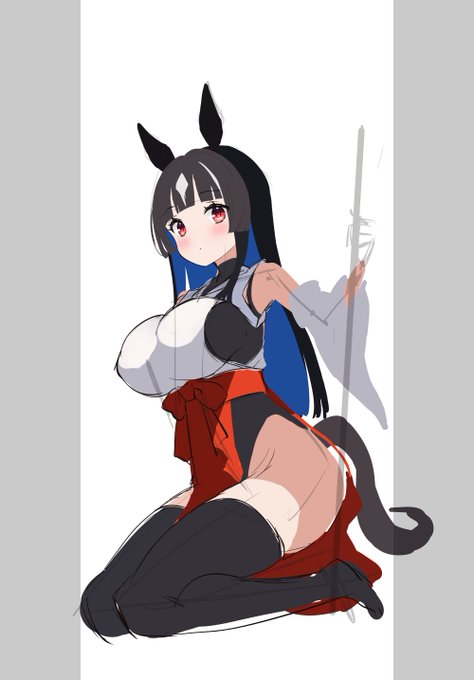 ついでに作業が前後してるけど年越しちゃいそうなので年賀絵wip
むちゃくちゃな巫女服をデザインしたい欲 