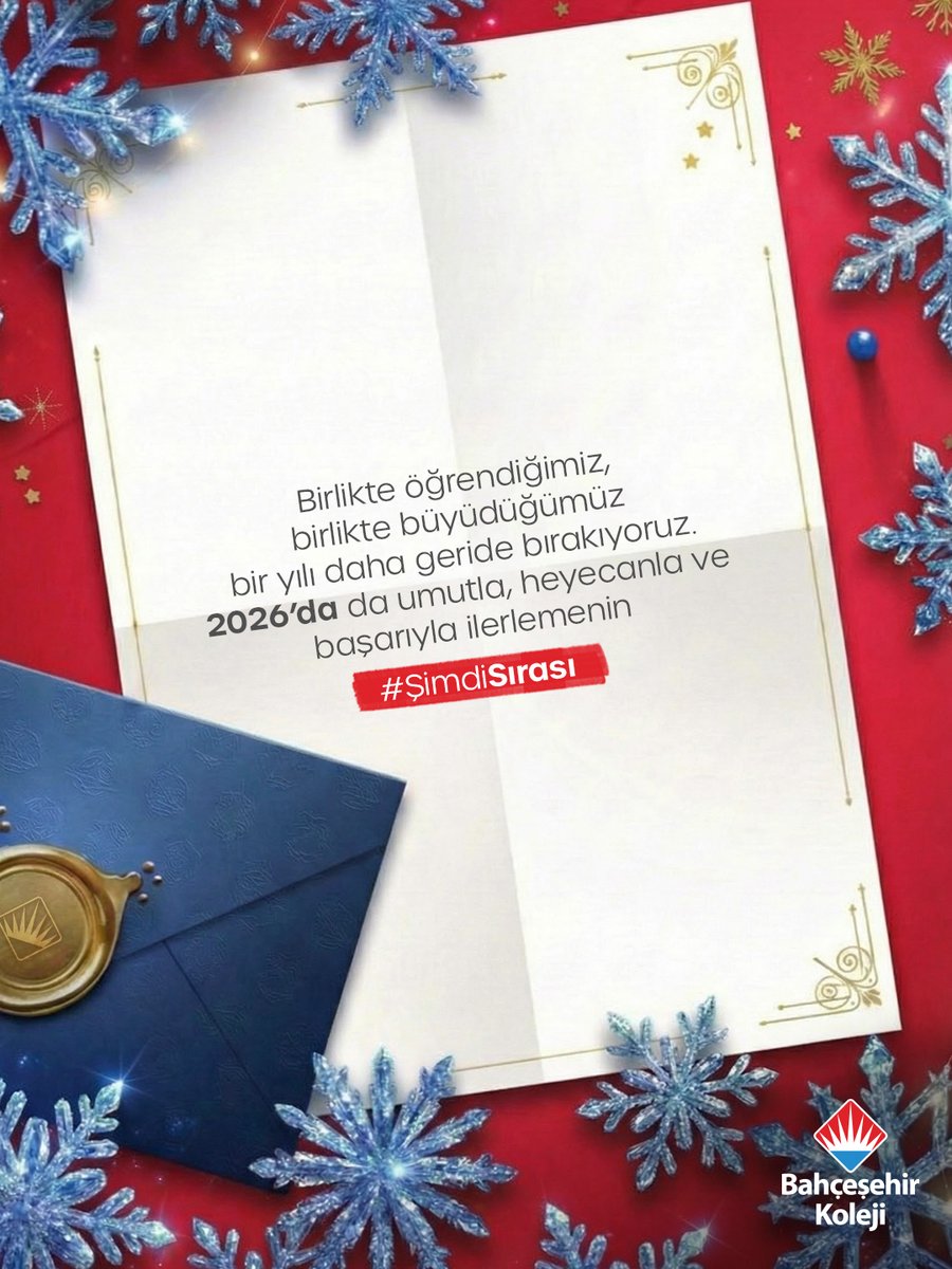 Birlikte öğrendiğimiz, birlikte büyüdüğümüz bir yılı daha geride bırakıyoruz. 

2026’da da umutla, heyecanla ve başarıyla ilerlemenin #ŞimdiSırası 🤩

#BahçeşehirKoleji ❤️💙