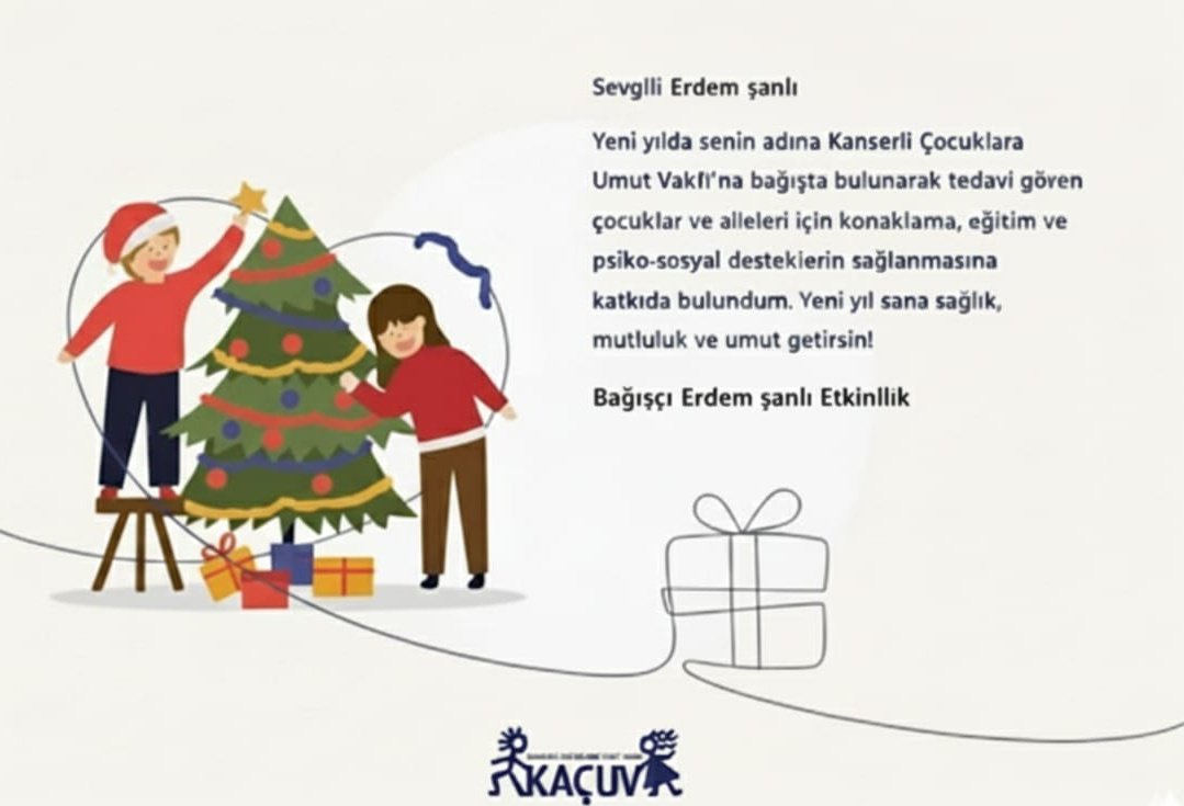 Yeni yıl hediyesi olarak adınla bir iyilik yaptım. Umut büyüsün, çocukların yüzü gülsün diye…♥️Yeni yıl sana hep güzel şeyler getirsin. 🫶🏻 #ErdemŞanlı seni seviyoruz 🥹