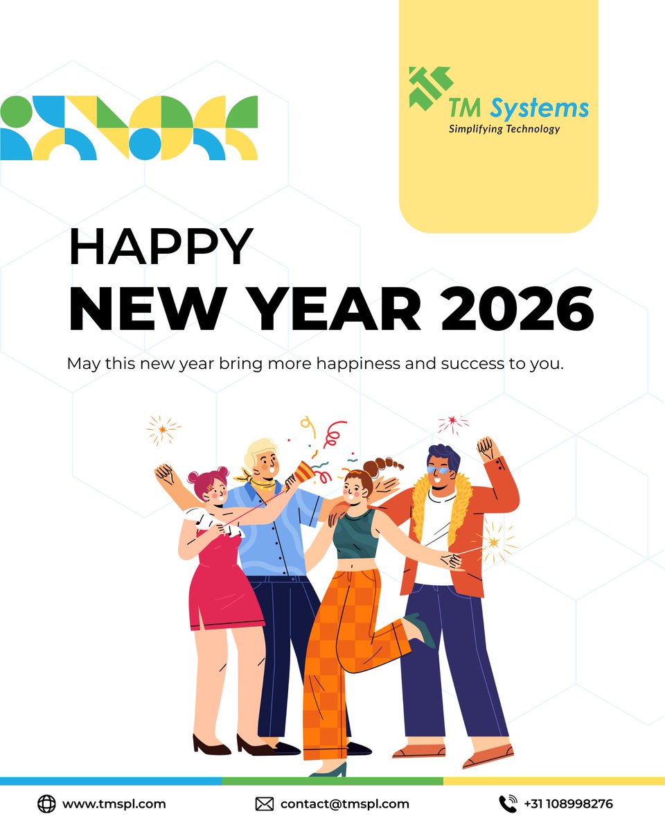 tmsystemsglobal's tweet photo. Happy New Year 2026!
Wishing a year filled with love, laughter, and good health. 🎉

#newyear #happynewyear #newyear2026 #tmsysstem https://t.co/YPC47cYW3v