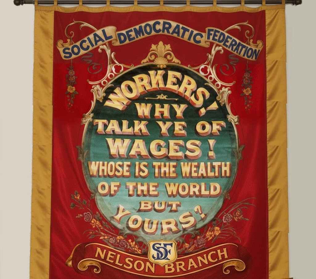 CountryStandard's tweet image. Nelson Social Democratic Federation - SDF
Reproduction of original banner now badly damaged
